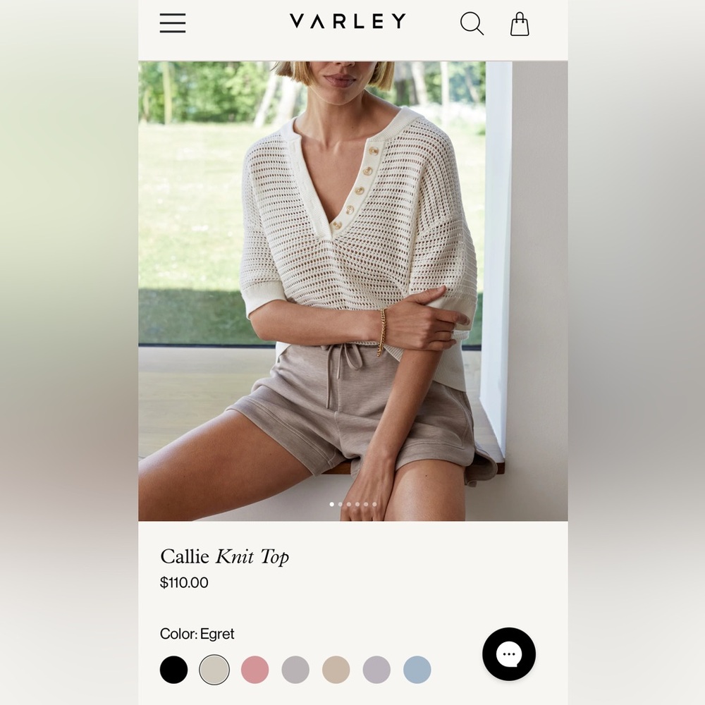Varley Callie Knit Top — size L